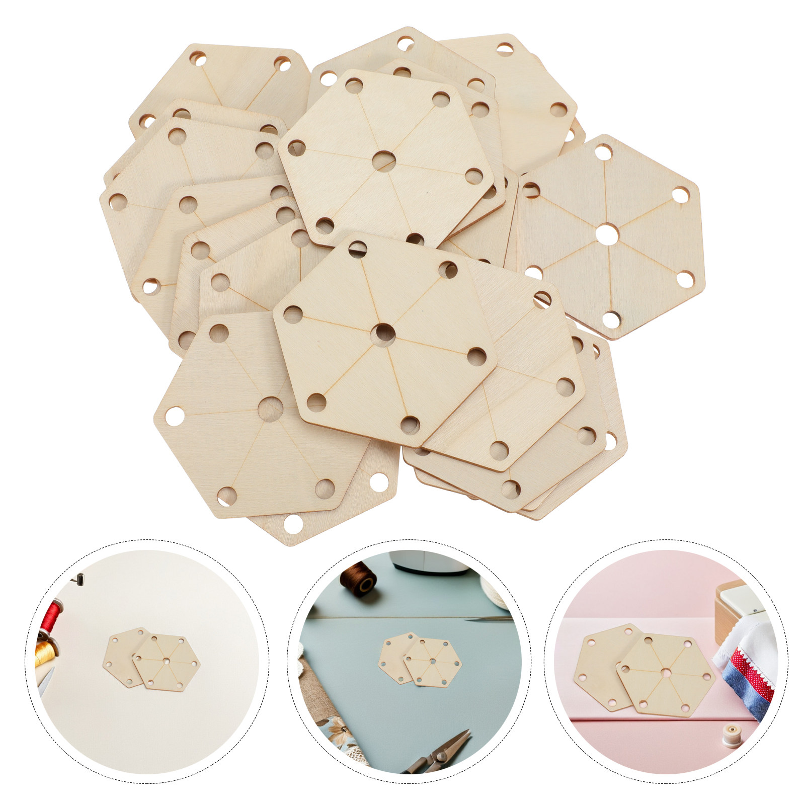 Tablet Weaving Accessories - 24Pcs Wood Loom Cards Hexagon Tablet