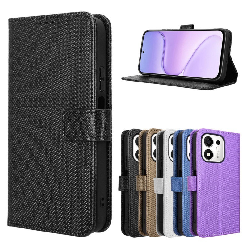 Magnetic Case Smart - Plain Leather Flip Wallet Case For